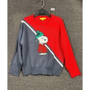 Sanctuary X Peanuts Sweater Womens Medium Red Snoopy Ugly Christmas Pullover